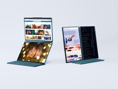 Das Lenovo Yoga Book 9i kombiniert eine faltbare Tastaturhülle mit einem Dual-Display-Tablet. (Bild: Lenovo)