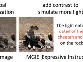 Ein Beispiel für die Ein- und Ausgabe von MGIE. (Bild: arXiv)