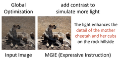 Ein Beispiel für die Ein- und Ausgabe von MGIE. (Bild: arXiv)