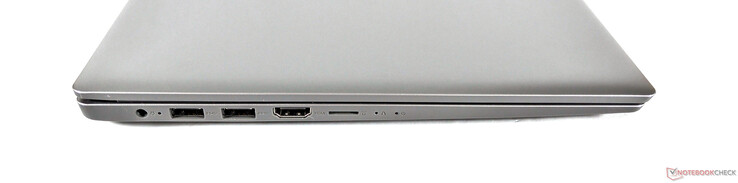 rechts: Ladeanschluss, 2x USB 3.1 Typ A, HDMI 1.4, microSD-Leser