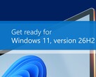 Offizielles Microsoft-Werbebanner zur Ankündigung der kommenden Windows-11-Version 26H2