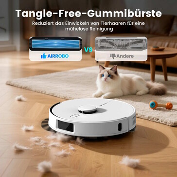 Die Gummibürste soll die Einwicklung von (Tier-)Haaren verhindern (Bildquelle: Airrobo)