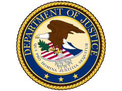 Das Logo des amerikanischen Justizministerium
