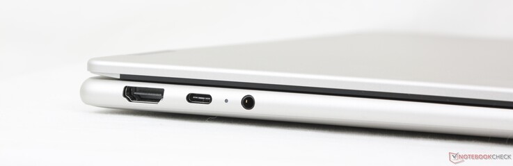 Links: HDMI (4K 60 Hz), USB-C (10 Gbps) mit DisplayPort 2.1 + Power Delivery, 3,5-mm-Kopfhörer