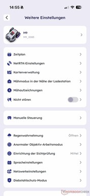 Einstellungsmenü