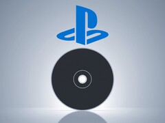 Eine PS5-Disc und das PlayStation-Logo