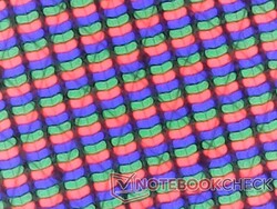 Scharfe RGB-Subpixel ohne Körnigkeitsprobleme durch das glänzende Overlay
