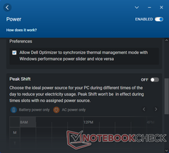Leistungseinstllungen mit Windows-Synchronisierung und Impulsspitzenverschiebung