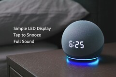 Der Amazon Echo Dot der vierten Generation ist wie sein Vorgänger optional mit einer Uhr erhältlich. (Bild: Amazon)