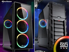 Sharkoon TG4 Glas-ATX-Midi und Skiller SGC1 RGB-Midi-Tower.