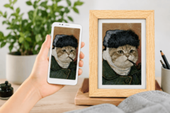 Die Bigme-Bilderrahmen können auch KI-generierte Fotos eines Haustiers anzeigen