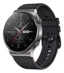 Die Huawei Watch GT 2 Pro mit schwarzem Lederarmband. (Quelle: Huawei via WinFuture)