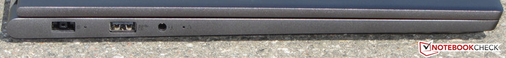 Linke Seite: Netzanschluss, USB 3.1 Gen 1 (Typ A), Audiokombo