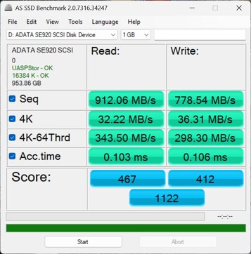 Leistungscheck mit der ADATA SE920 über USB-C