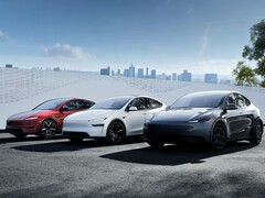 Tesla Model Y SUVs in verschiedenen Farbvarianten