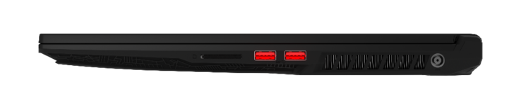 Rechts: SD-Kartenleser, 2x USB 3.1 Gen. 1, Strombuchse