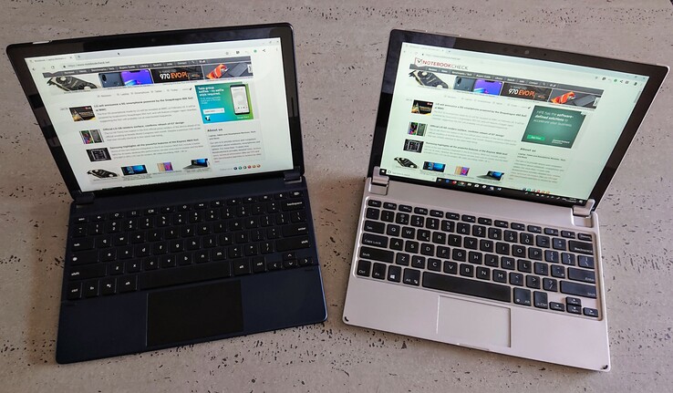 Google Pixel Slate mit Brydge-G-Type-Tastatur (links) und Microsoft Surface Pro 6 mit Brydge-12.3-Tastatur (Bild: Notebookcheck)