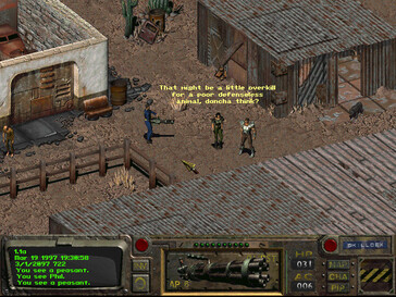 Im Bild: Ein Gameplay-Screenshot aus Fallout: A Post Nuclear Role Playing Game.