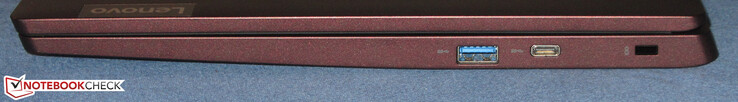 Rechte Seite: USB 3.2 Gen 1 (Typ A), USB 3.2 Gen 1 (Typ C; Displayport, Power Delivery), Steckplatz für ein Kabelschloss
