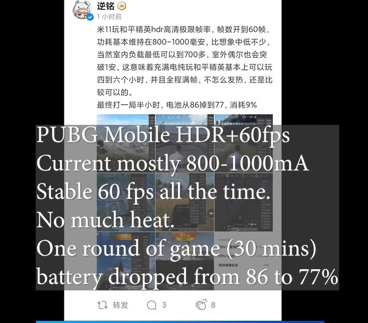 Alles ok offenbar bei einer 30 Minuten langen PUBG Mobile-Session am Xiaomi Mi 11.