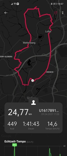 Radfahren-Protokoll Health-App 1/2