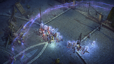 Ein Kampf in Pathfinder: Kingmaker — Enhanced Plus Edition.