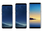 Von links nach rechts: Das Galaxy S8, das Galaxy S8+ und das Galaxy Note 8.