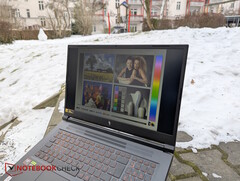 Blasser Bildschirm des Acer Nitro V 17 im Freien