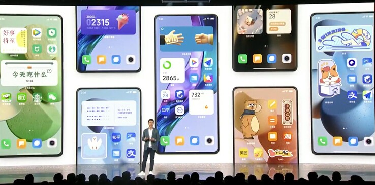Die hübsche neue Xiaomi MIUI 13 Oberfläche auf Smartphones.