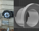 IRL-Bild des Einweg-Ausschlusses (links), und ein Design-Rendering desselben (rechts). (Bildquelle: u/Chronus88 via r/3Dprinting)