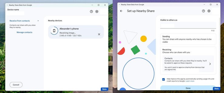 Funktioniert bereits leidlich gut: Der Datenaustausch zwischen Android-Phone und Windows-Rechner mit Nearby Share
