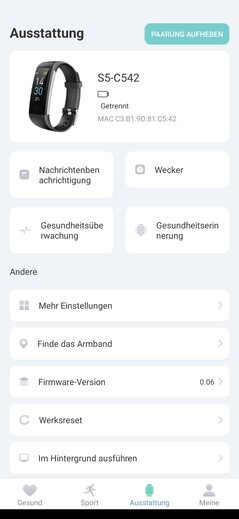 Der Tracker kann auch Nachrichten anzeigen und daran erinnern, ein Glas Wasser zu trinken.