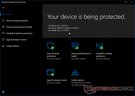 Windows Defender Security Center