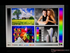 Große IPS-Blickwinkel. Die Farben und der Kontrast werden beim Betrachten von extrem steilen Winkeln nur leicht verfälscht.