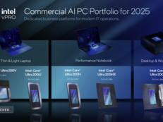 Effizientere mobile Workstation-Laptops am Horizont: Intel bringt Arrow Lake für Business-Laptops auf den Markt (abgebildet: Präsentationsfolie mit dem neuen Intel-Lineup für Business-Laptops, Bildquelle: Intel)