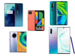 Im Test: Xiaomi Mi Note 10 vs. Google Pixel 4 vs. OnePlus 7T Pro vs. Samsung Galaxy Note 10 + vs. Huawei Mate 30 Pro. Testgerät zur Verfügung gestellt von Samsung Deutschland, Google Deutschland und TradingShenzhen.