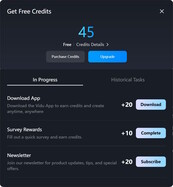 Man kann weitere Credits verdienen