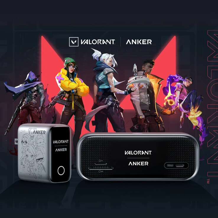 Offizielle Kooperation zwischen Anker und Riot Games mit thematisch passenden Valorant-Agenten.