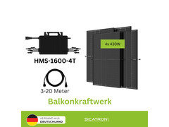Balkonkraftwerk mit bifazialen Solarmodulen von Trina Solar und Hoymiles-Wechselrichter (Bildquelle: Sicatron)
