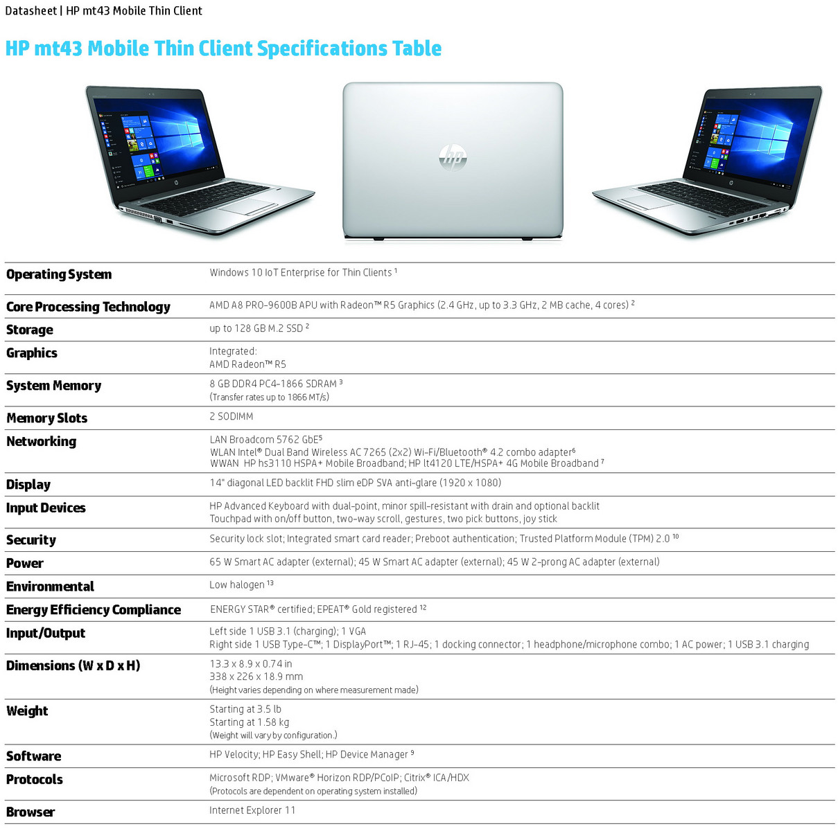 HP Mobile Thin Clients mt43 und mt20 mit Windows 10 IoT Enterprise