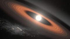 Darstellung eines Weißen Zwerges, der sein Planetensystem verschluckt (Bildquelle: NASA)
