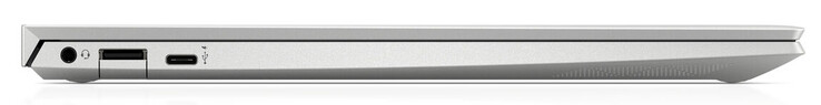 Linke Seite: Audiokombo, USB 3.2 Gen 1 (Typ A), USB 3.2 Gen 1 (Typ C; Displayport-Funktion, Power Delivery 3.0)