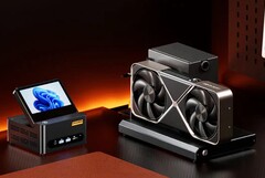 Die neueste eGPU von Aoostar stapelt den Mini-PC kurzerhand auf das Netzteil. (Bildquelle: Aoostar)