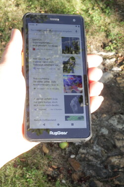 Nutzung bei heller Sonne