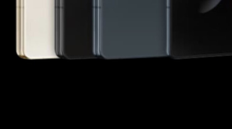 Ein Ausschnitt eines Samsung Renderbilds soll die drei Farben des Galaxy Z Fold4 vorab zeigen.