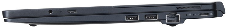 Rechte Seite: kombinierter Audioanschluss, 1x USB 3.1 Typ-C, 2x USB 3.1 Typ-A, GigabitLAN, 1x USB 3.1 Typ-C