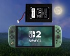 Akkutausch über der Zelda 40th Anniversary Switch 2 dargestellt.