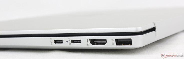 Rechts: 2x USB-C (10 Gbps) mit DisplayPort & Power Delivery, HDMI 2.1, USB-A (10 Gbps)