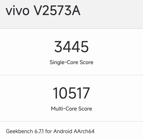 Das Geekbench-Ergebnis des iQOO Neo 10 Extreme Edition.