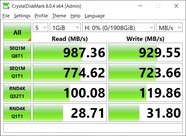 Hinterer USB-A (10 Gb/s, Alienware 13, MAC): Crystaldiskmark 8